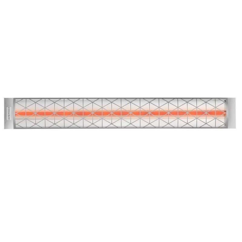 Infratech Contemporary Motif 3000W Single Element Heater Stainless Steel Front View