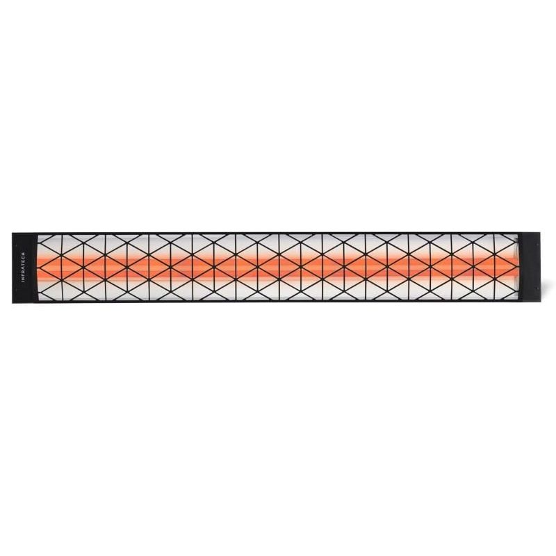 Infratech Contemporary Motif 4000W Dual Element Heater Black Front View