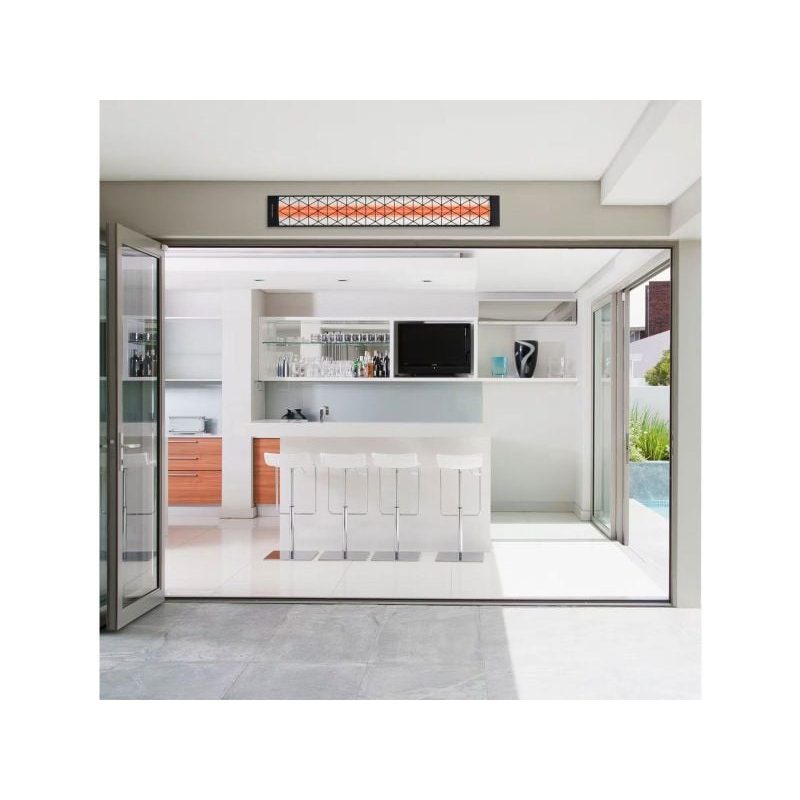 Infratech Contemporary Motif 4000W Dual Element Heater Black Lifestyle