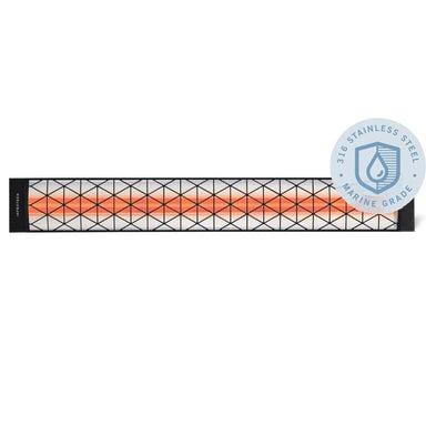 Infratech Contemporary Motif 4000W Dual Element Heater Black Front View