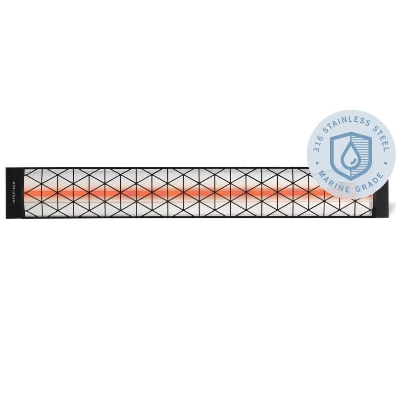 Infratech Contemporary Motif 4000W Single Element Heater Black Front View