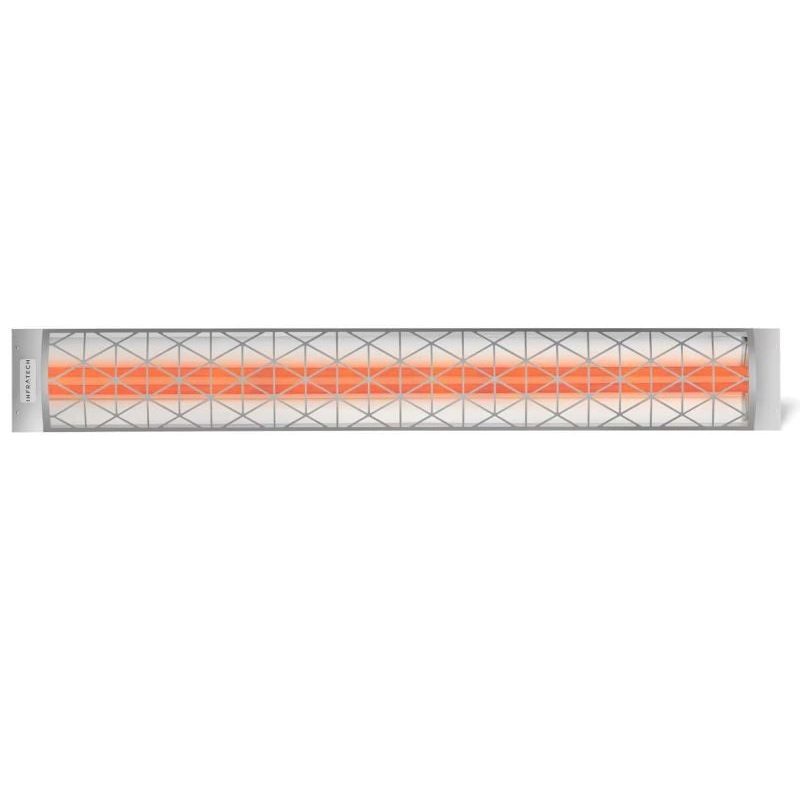 Infratech Contemporary Motif 6000W Dual Element Heater Stainless Steel Front View