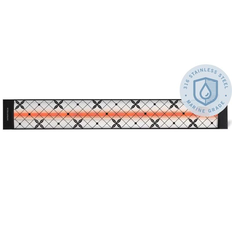Infratech Traditional Motif 3000W Marine Grade Single Element Heater Black Front
