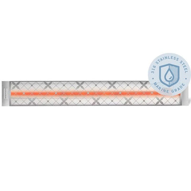 Infratech Traditional Motif 3000W Marine Grade Single Element Heater Stainless Steel Front
