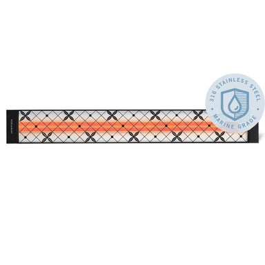 Infratech Traditional Motif 4000W Marine Grade Dual Element Heater Black Front