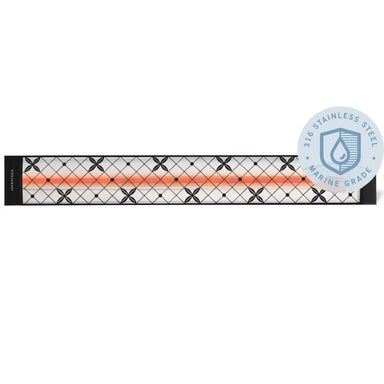 Infratech Traditional Motif 4000W Marine Grade Single Element Heater Black Front