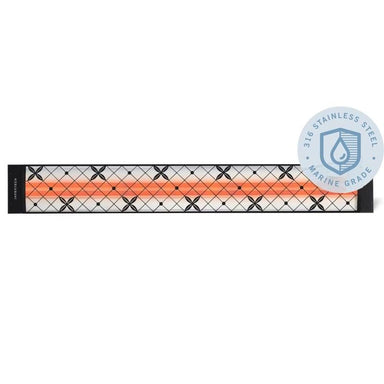 Infratech Traditional Motif 6000W Marine Grade Dual Element Heater Black Front