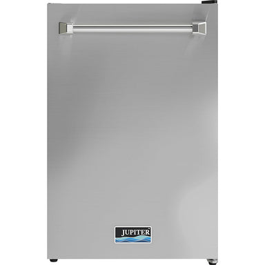 Jupiter outdoor rated stainless steel refrigerator with full-width bar handle