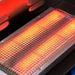 Jupiter 15,000 BTU infrared sear burner glowing at full heat