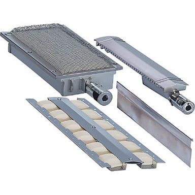 Jupiter Pro Upgrade Kit with infrared sear burner, cast stainless burner and radiant ceramic briquette trays