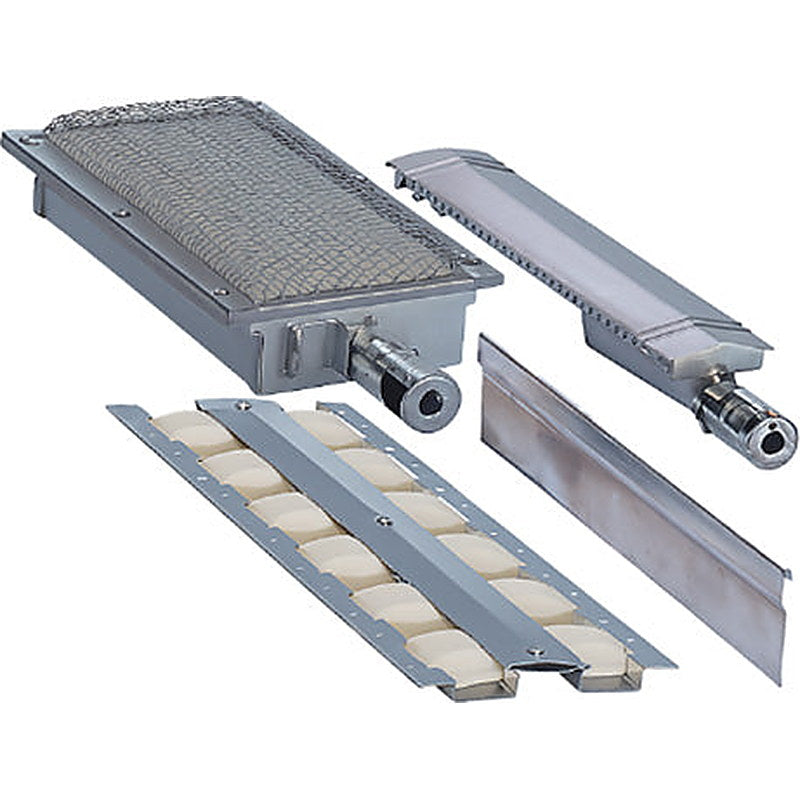 Jupiter Pro Upgrade Kit with infrared sear burner, cast stainless burner and radiant ceramic briquette trays