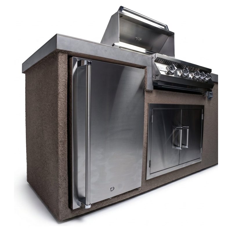 Kokomo Grills 7 Ft Straight BBQ Island with 32-Inch Grill | Angle View