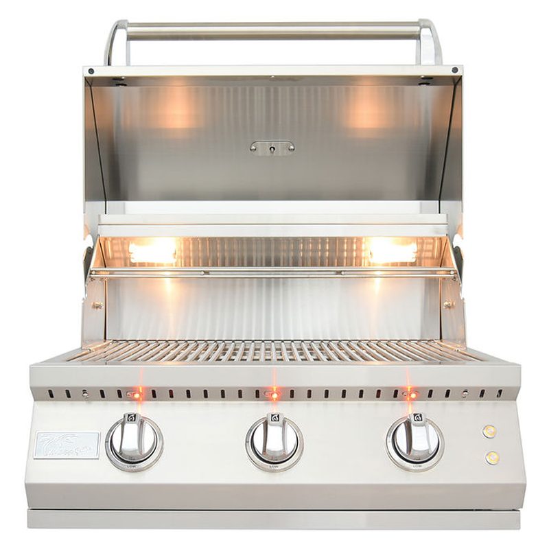 Kokomo Grills Elite 26 Inch 3 Burner Built In Gas Grill | Interior Lighting