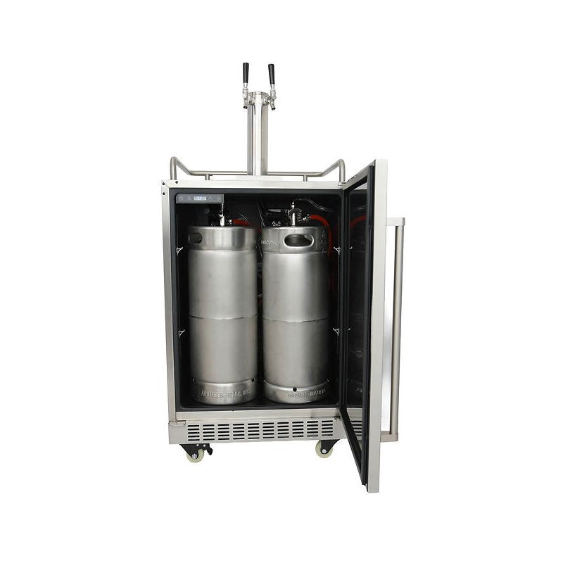Kokomo Professional Luxury Outdoor Kitchen Kegerator | Fits 2 Quarter Kegs