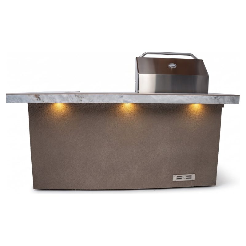 Kokomo Grills St. John 7 Ft 6 In BBQ Island with High Bar & Lights | Back Bar LED Lights