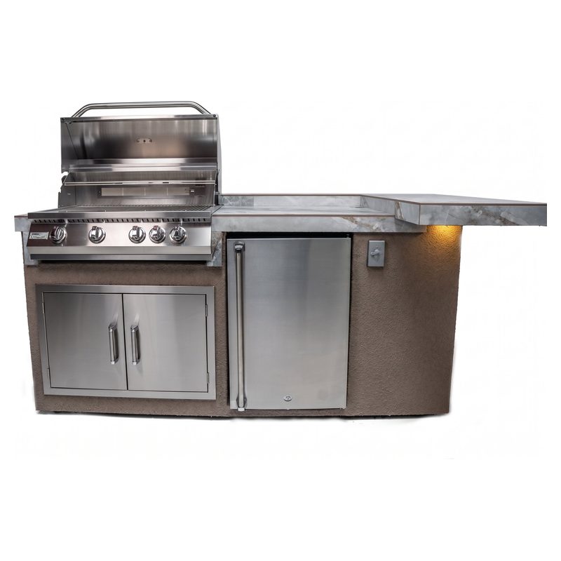Kokomo Grills St. John 7 Ft 6 In BBQ Island with High Bar & Lights