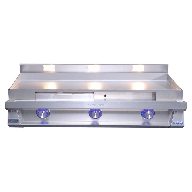 Le Griddle Pro Series 105 Blue LED Knobs Angle View — OML105P3