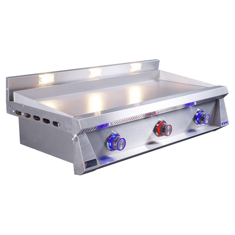 Le Griddle Pro Series 105 Mixed LED Knobs Multiple Cooking Zones Angle View — OML105P3