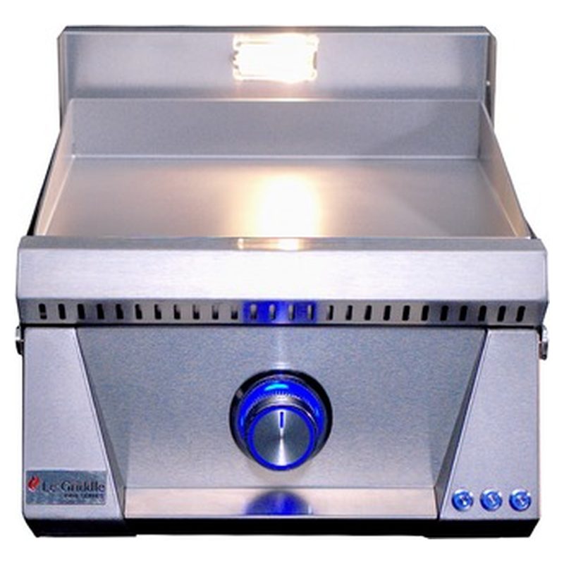 Le Griddle Pro Series 40 Blue LED Knobs OFF Position Front View — OML40P3