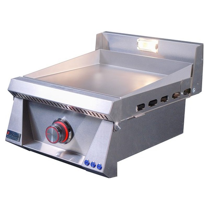 Le Griddle Pro Series 40 Red LED Knobs ON Position Angle View — OML40P3