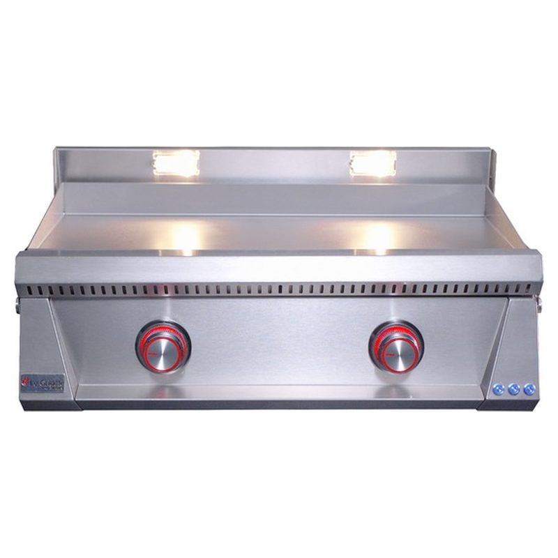 Le Griddle Pro Series 75 Red LED Knobs ON Position Front View — OML75P3