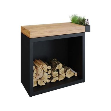 OFYR Butcher Block Storage 90 Black Teak Wood