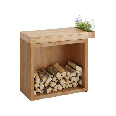 OFYR Butcher Block Storage 90 Corten Teak Wood