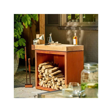 OFYR Butcher Block Storage 90 Corten Teak Wood - Image 2