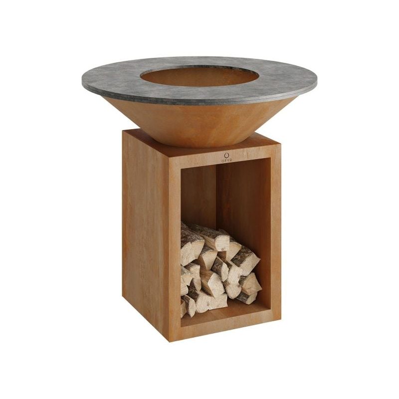 OFYR Classic Storage Corten 100 Wood-Fired Plancha Grill