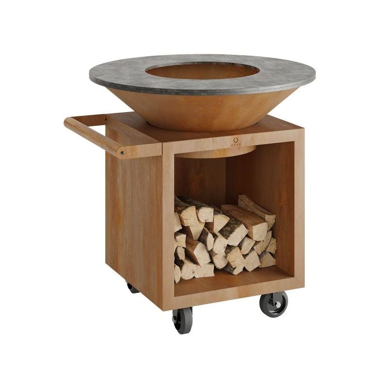 OFYR Classic Storage Corten 100 PRO Wood-Fired Plancha Grill
