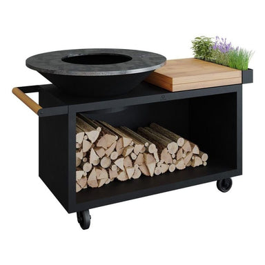 OFYR Island Black 100 PRO Teak Wood Outdoor Kitchen