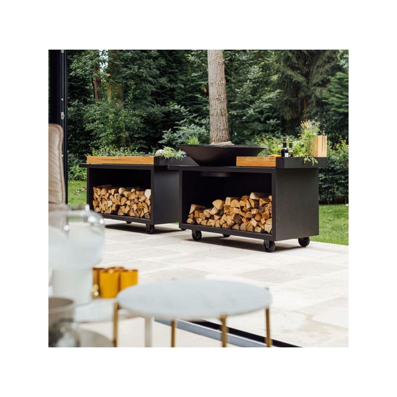 OFYR Island Black 100 PRO Teak Wood Outdoor Kitchen - Image 4