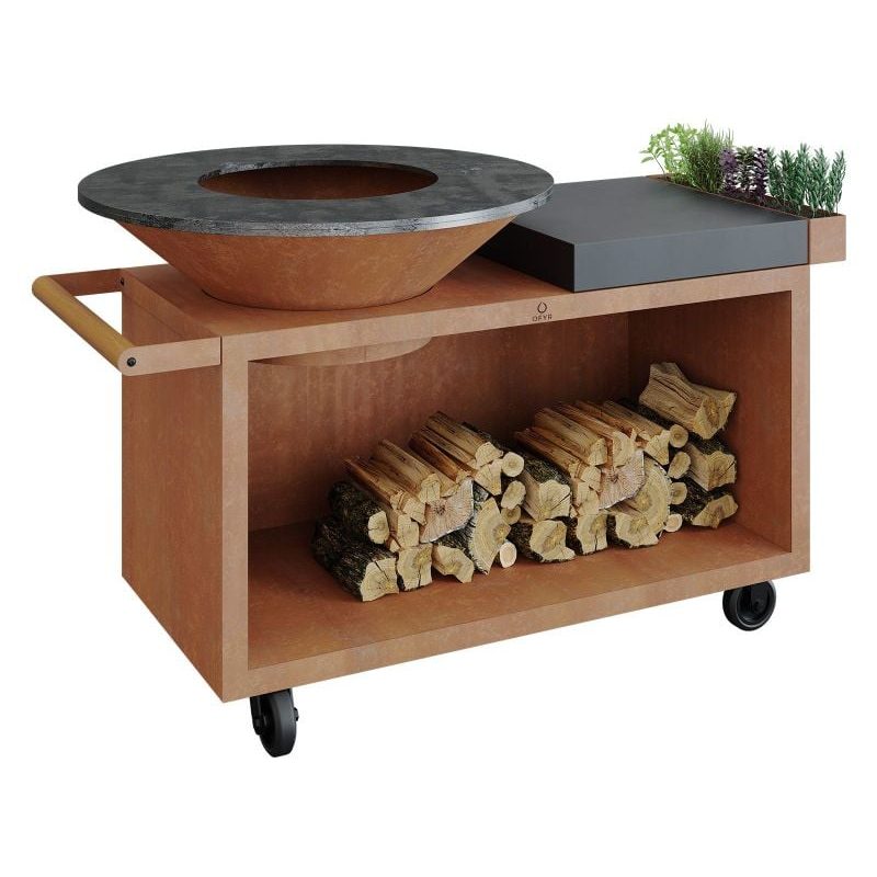 OFYR Island Corten 100 PRO Ceramic Dark Grey Outdoor Kitchen