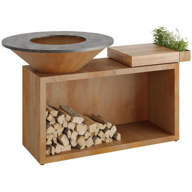 OFYR Island Corten 100 Teak Wood Outdoor Kitchen