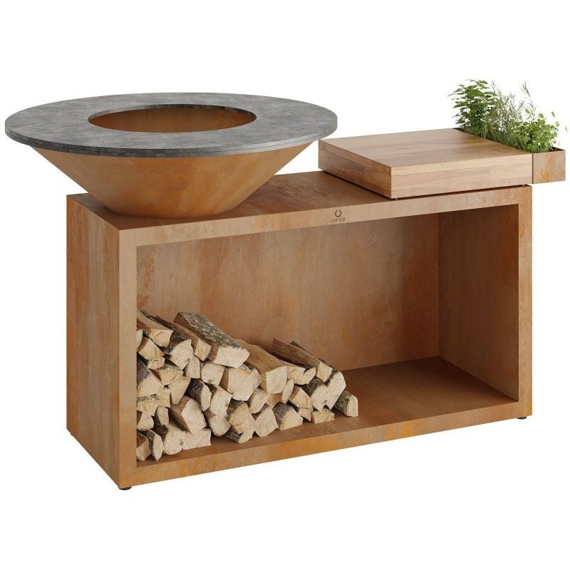 OFYR Island Corten 100 Teak Wood Outdoor Kitchen
