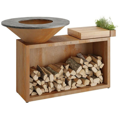 OFYR Island Corten 85 Teak Wood Outdoor Kitchen