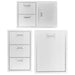 PCM 3-Piece Outdoor Kitchen Storage Package with Traditional Handles | 3-Piece 32" Door & Drawer Combo + Triple Drawer + Single Door | Made in USA, 304 Stainless Steel