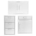 PCM 3-Piece Outdoor Kitchen Storage Package with Contempo Handles | 3-Piece 32" Double Door + Triple Drawer + Door & Drawer Combo | 304 Stainless Steel