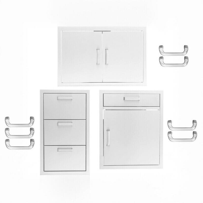 PCM 3-Piece Outdoor Kitchen Storage Package — Both Traditional & Contempo Handles Included | Made in USA