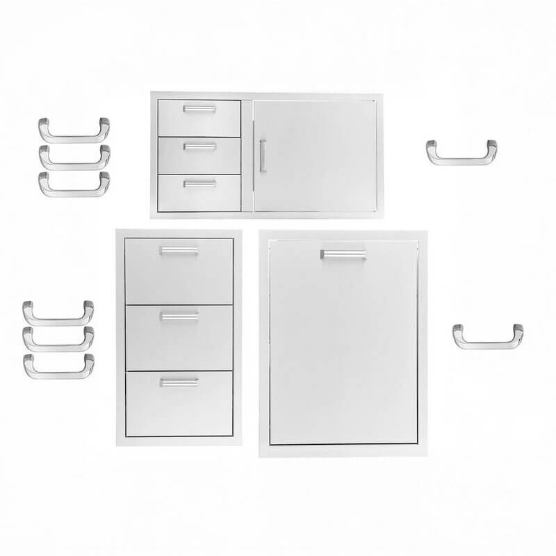 PCM 3-Piece Outdoor Kitchen Storage Package — Both Traditional & Contempo Handles Included | Made in USA
