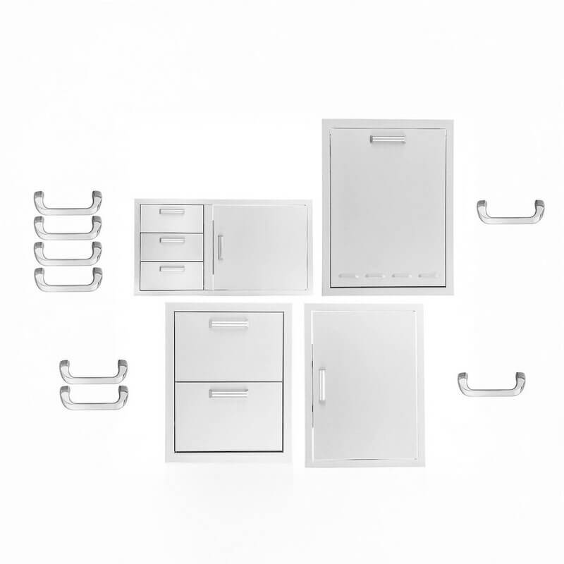 PCM 4-Piece Outdoor Kitchen Storage Package — Both Traditional & Contempo Handles Included | Made in USA