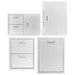 PCM 4-Piece Outdoor Kitchen Storage Package with Traditional Handles | 4-Piece 32" Door & Drawer Combo + Single Door + Double Drawer + Propane Door | Made in USA, 304 Stainless Steel