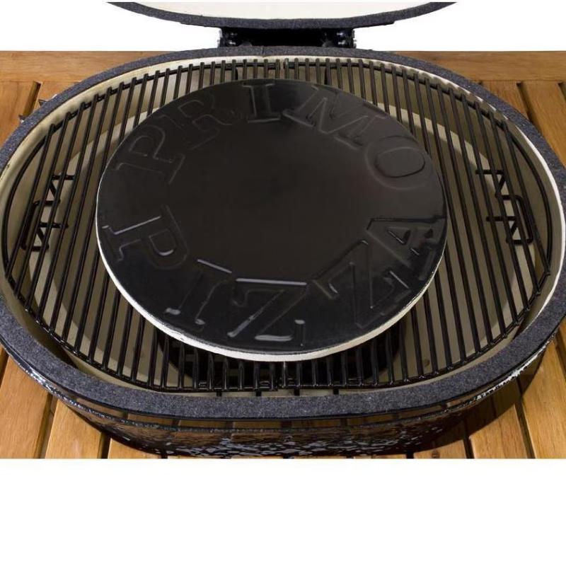 Primo PG00338 Glazed 16-Inch Pizza Stone - On Grill