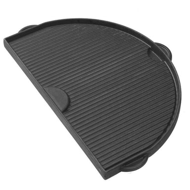Primo PG00360 Half Moon Cast Iron Griddle For Oval XL - Grooved Side
