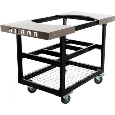 Primo PG00370 Steel Cart With Stainless Steel Side Tables For Oval XL / Oval Large - Angle View