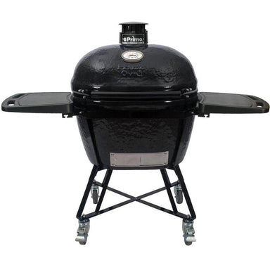 Primo PGCXLC All-In-One Oval XL 400 Ceramic Kamado Grill With Cradle, Side Shelves, And Stainless Steel Grates