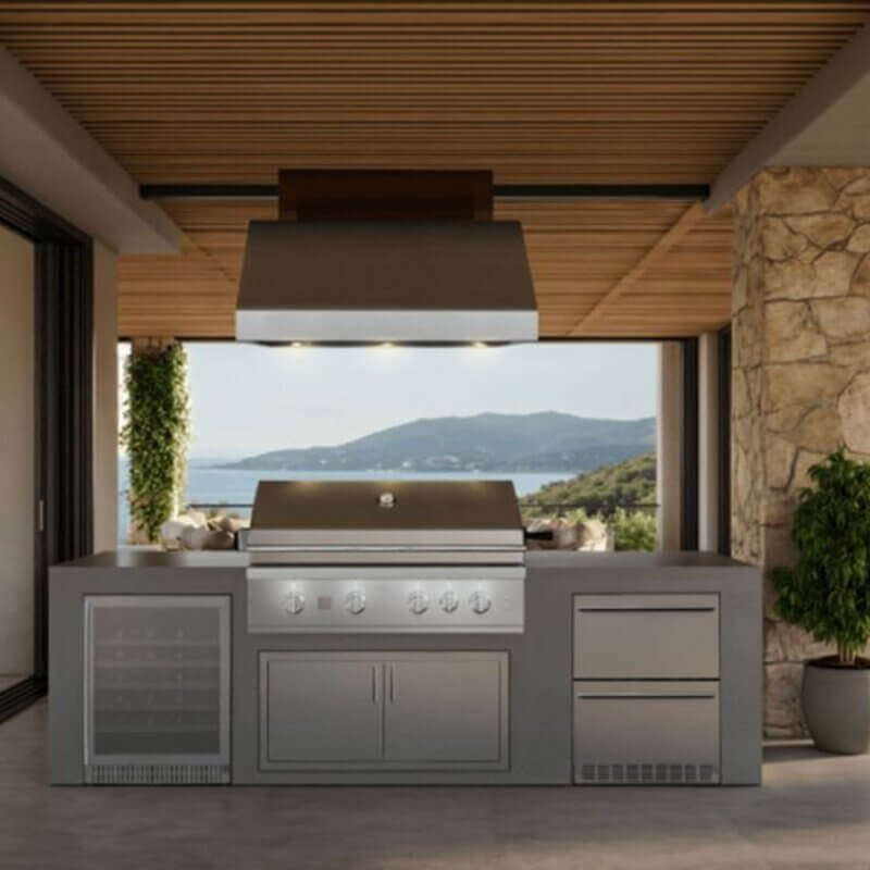 Summerset Quest Grill Outdoor Kitchen Covered Patio Lifestyle