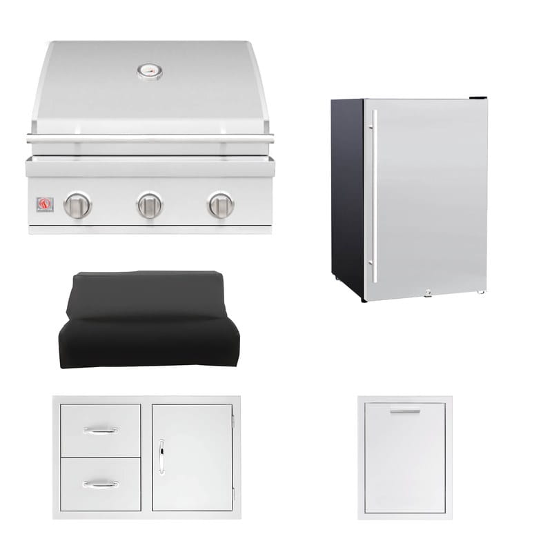 Summerset 25-Inch Sizzler 5-Piece Outdoor Kitchen Package
