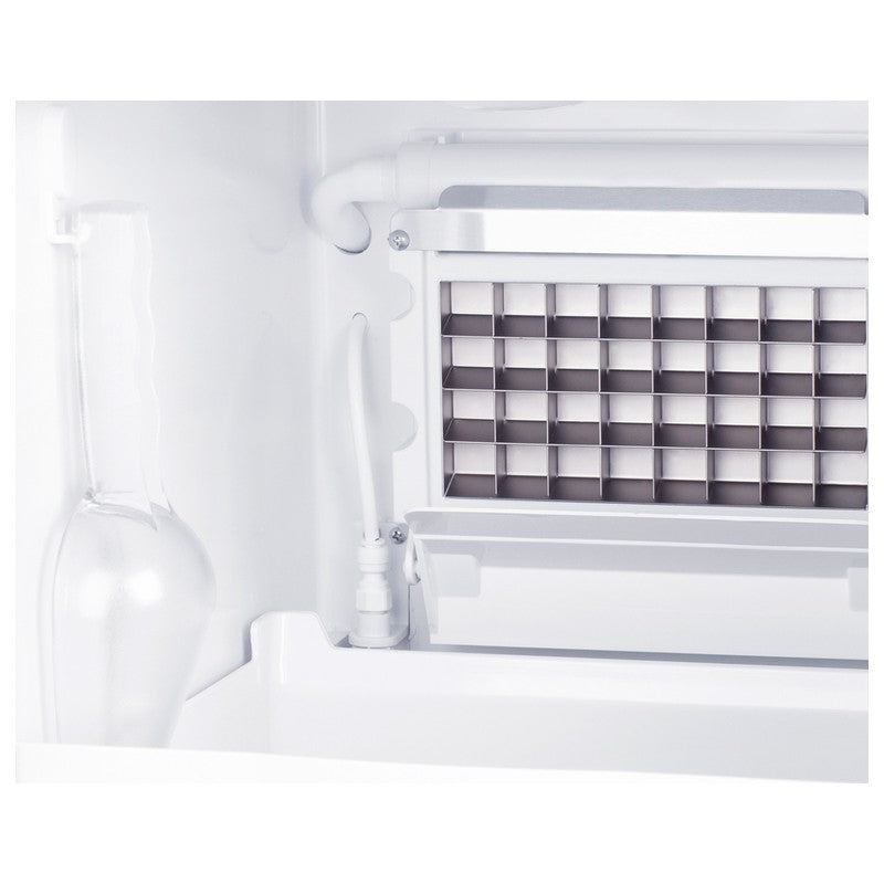 Summit BIM47OS 15-inch built-in outdoor clear icemaker, clear ice tray grid with glass, detail view