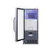 Summit BIM47OS 15-inch built-in outdoor clear icemaker, door open showing the ice bin and machine